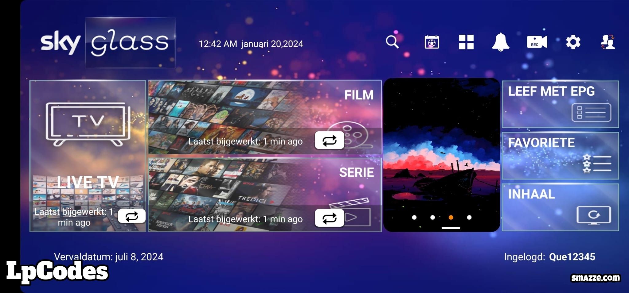 Sky Glass+, Sky Glass Theme Smarters V3 (Ads + Sports Guide) APK + Panel